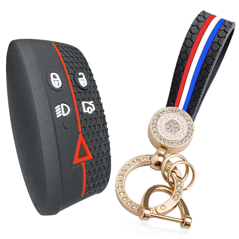 Smart Car Remote Accessories Key Shell 5-Button Silicone Fob Case Protective Cover for Jaguar XF XFR XK XKR XK8 XJ8 2007-2013 key case key case cover car key shell remote control case cover