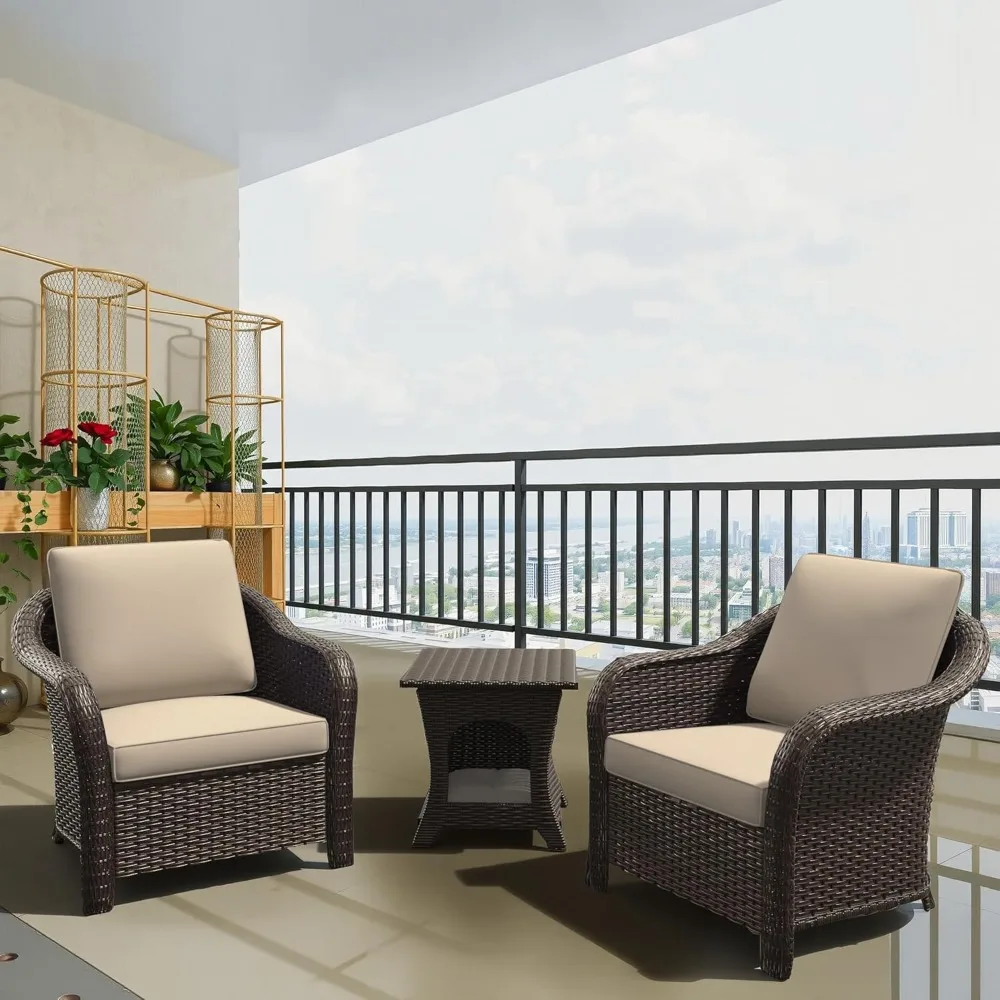 Outdoor Rattan Conversation Chair Set 5