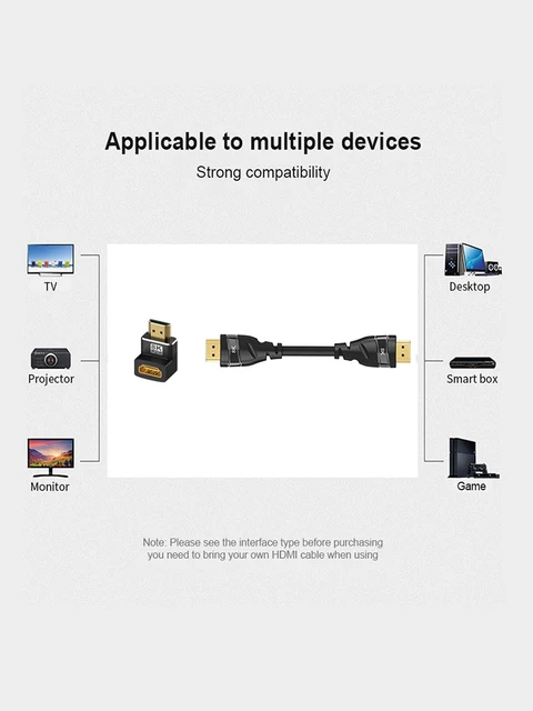 45616-ec9038.jpg Adaptateur HDMI 90 270 Résistant à Angle Droit, Convertisseur Mâle à Femelle