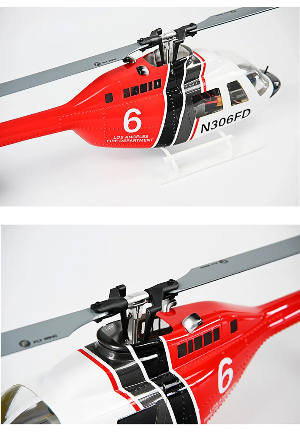 FLY WING Bell 206 V3 470 CLASS RC Helicopter With H1 Flight Controller GPS PNP / RTF 4