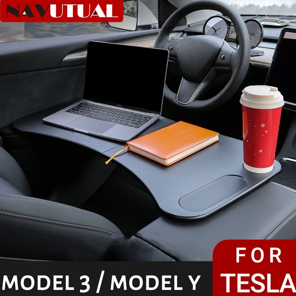 

For Tesla Model 3 Y 2021- 2023 Steering Wheel Table Board Laptop Notebook Desk Mount Stand Universal Eating Drinking Tray Holder