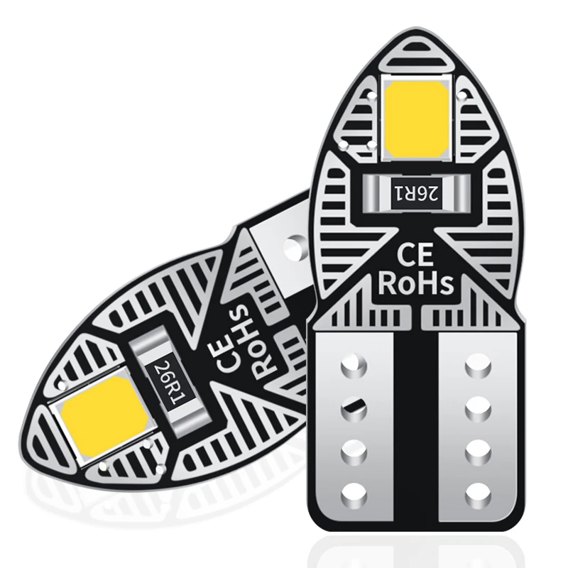 

100 шт., автомобисветодиодный светодиодные RGB-лампы T10 W5W DC12 в