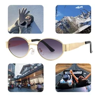 Luxury Fashion Metal Sunglasses for Women Men UV 400 Retro Oval Design Unisex Fashion Brand Sun Glasses Outdoor Stylish Eyewear