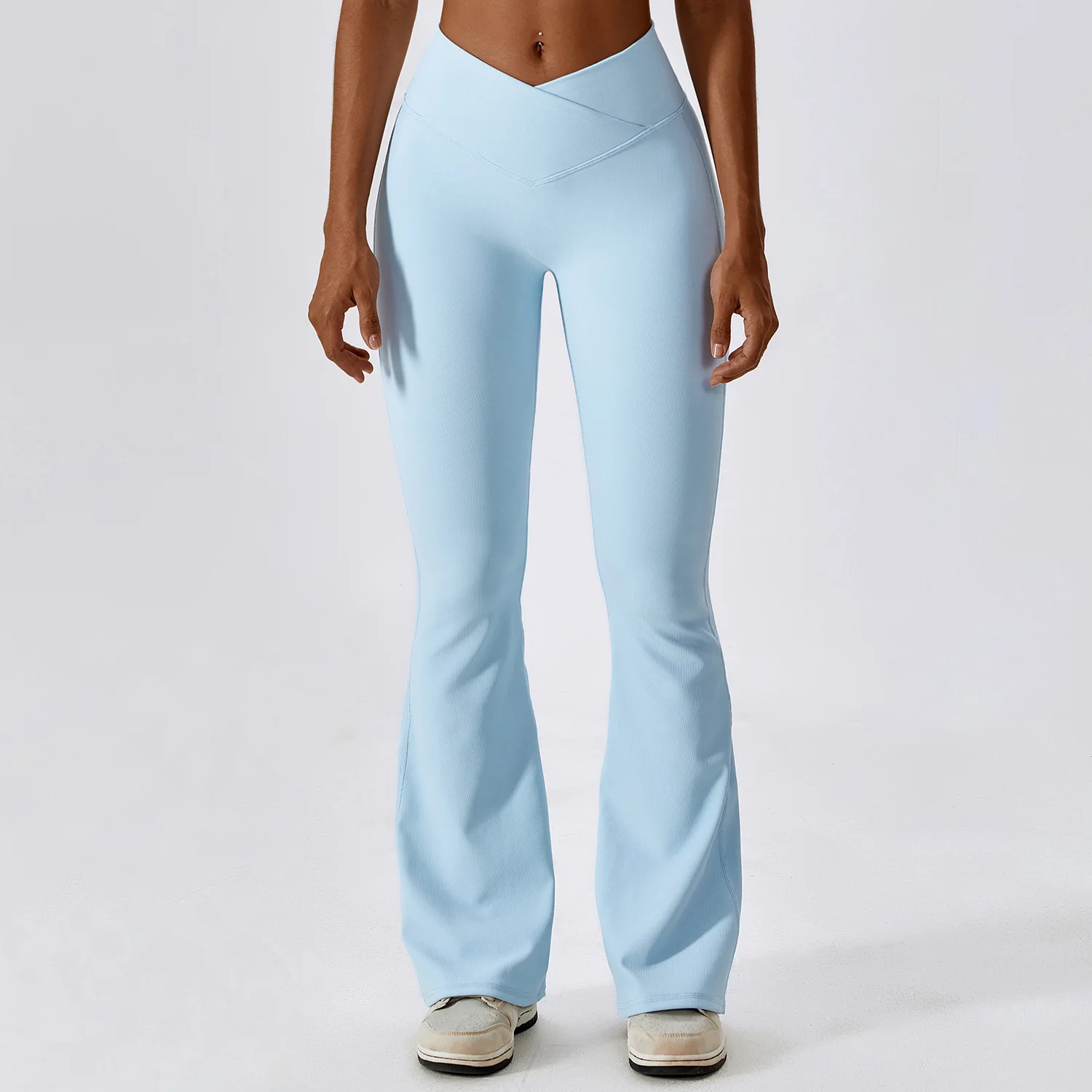 Yoga Pants Women Cross Waist Head High Waist Fitness Training Cotton Elasticed Wide Leg Flare Leggings Sports Gym Tights yoga pants