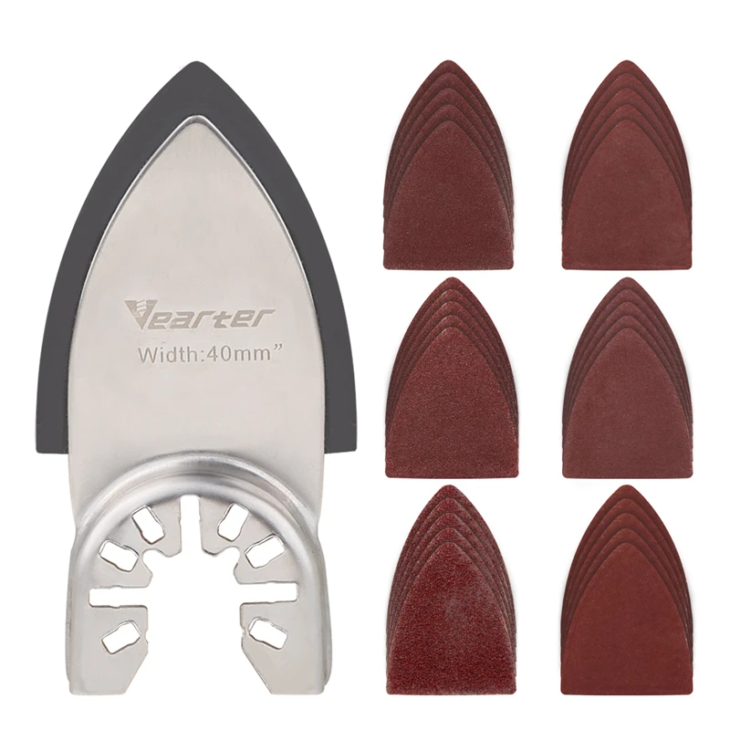 31-Piece Finger Oscillating Multitool Sanding Kit with Hook & Loop Sandpaper Sheets