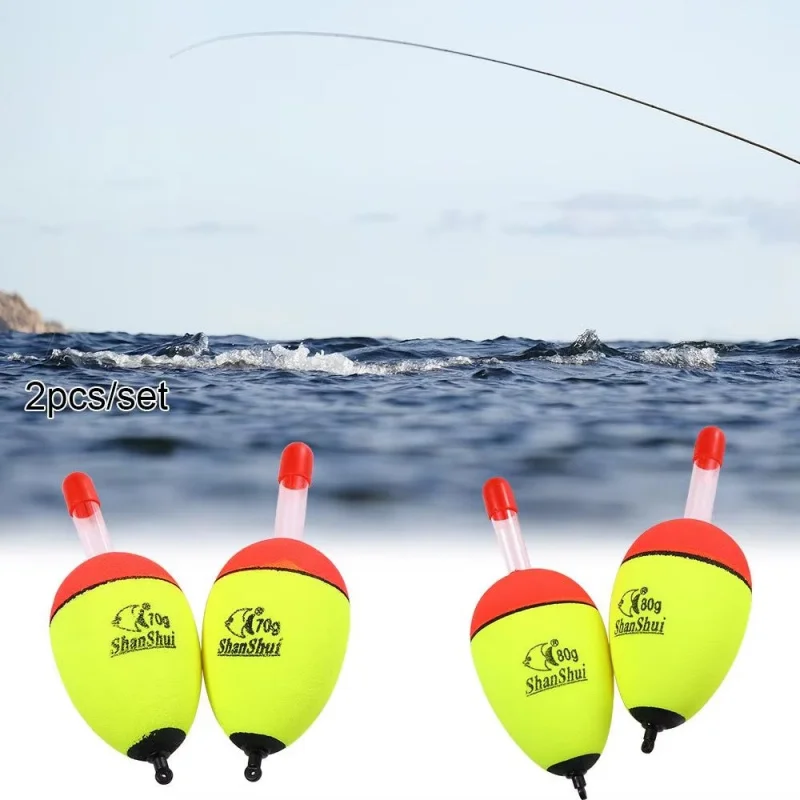 10/2pcs Aorace EVA Luminous Fishing Night Float Light Stick Foam Plastic Bobber Sea Rock Fishing Floats 10/20/30/40/50/60g/70g