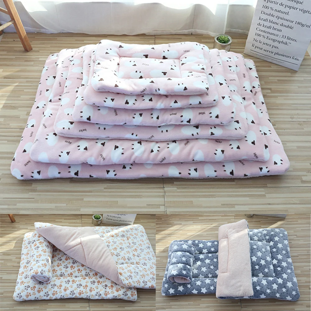 

Square Pet Dog Bed Mat Sofa Cushion Flannel Pad Washable Cat Blanket Warm Pet Sleeping Mat For Small Medium Large Dog And Cat