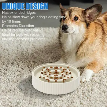 Pet Slower Feeder Anti Gulping Bloat Stop Food Eating Puzzle Bowl Pet Slow Food Bowls For Pets Of All Sizes Dog Slow Feeders For 3