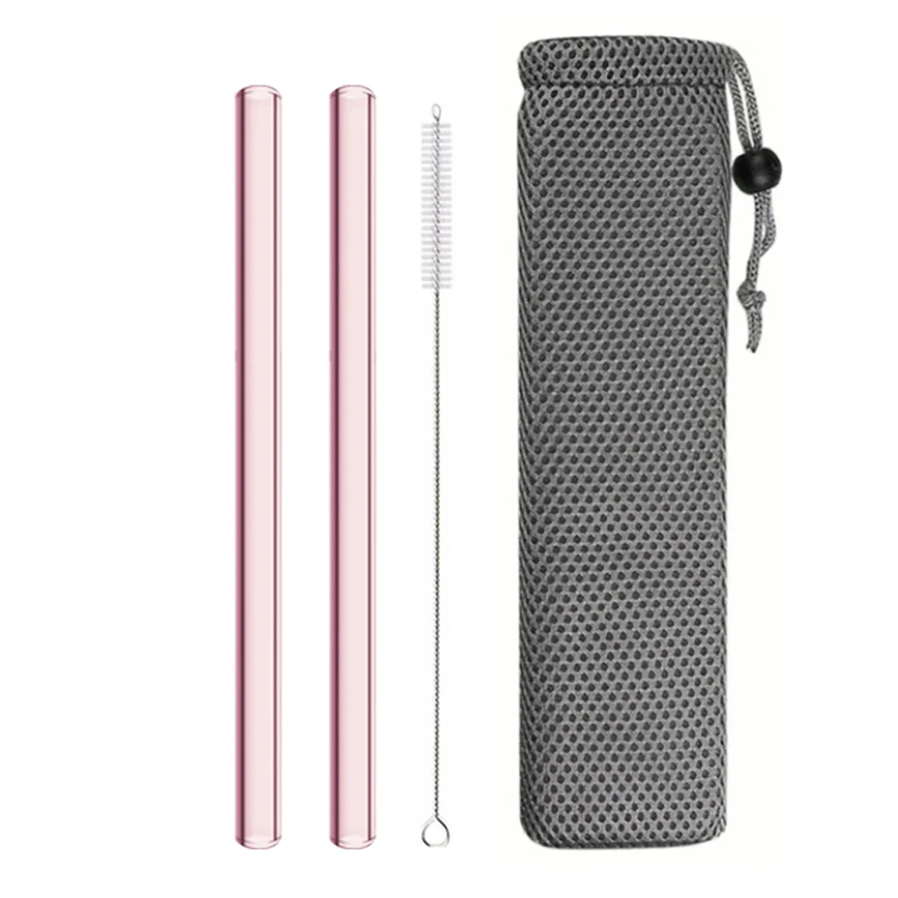 Durable Reusable Glass Drinking Straws for Beverages and Cocktails