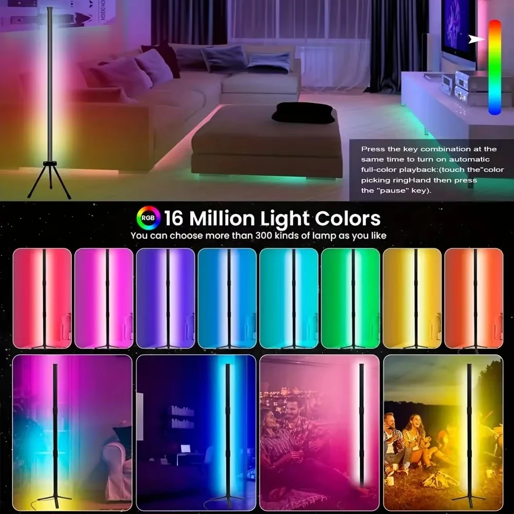 RGB LED Floor atmosphere light dimmable controlled Smart APP Standing indoor corner standing USB Power RGB LED Decor Dimmable - Image 4