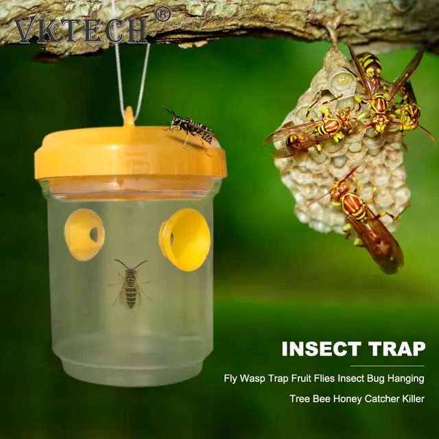Fly Wasp Trap Crap Gyümölcs Legyek Rovarhibás Függő Fa Mézes Fogó Gyilkos Méh Rovar Elutasító Kártevőirtó Eszköz