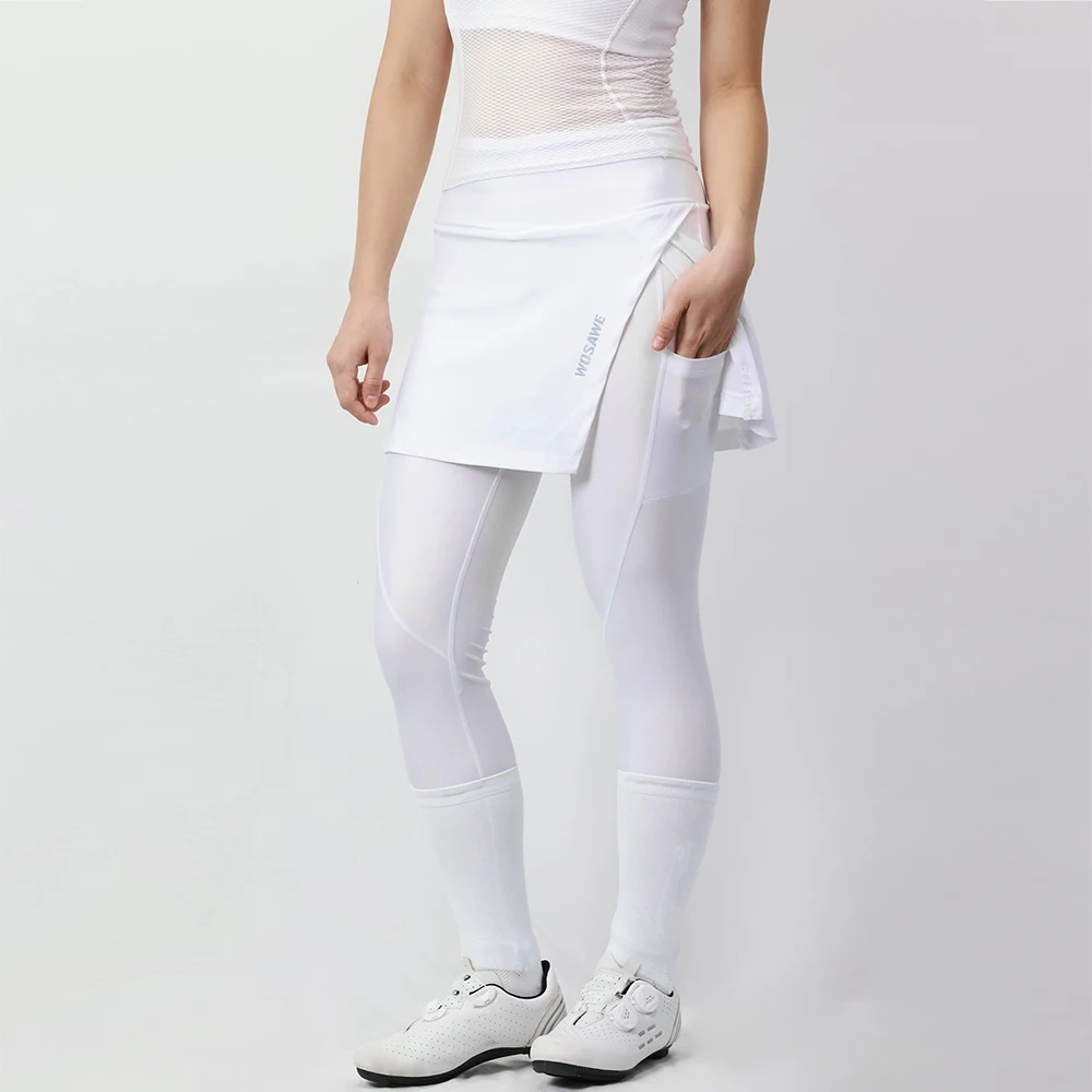 WOSAWE Women's Padded Cycling Skirt Tights Polyester 2 In 1 Cycling Pants With Reflective Bicycle Bike Pant Sports Leggings cycling pants,women sports pants