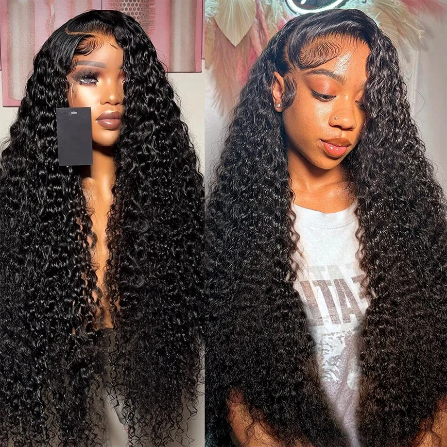 

Deep Wave Frontal Wig Hd Lace 13x4 Curly Lace Front Human Hair Wig PrePlucked Brazilian Wet and Wavy Closure Wigs Sale