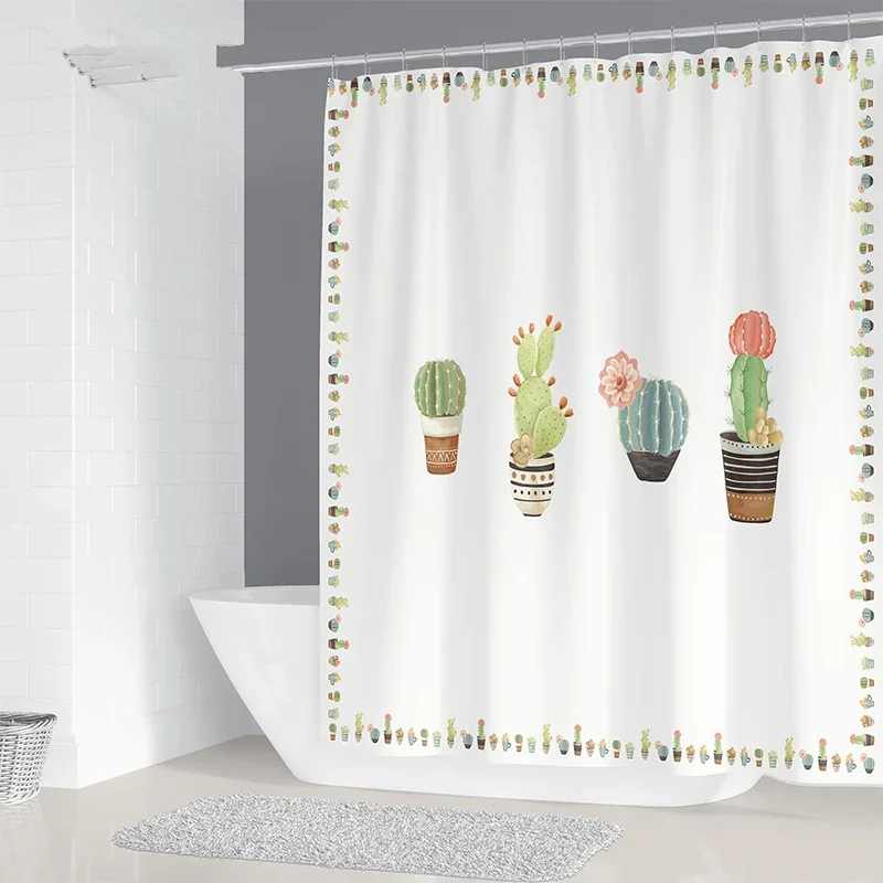 Shower Curtains Geometric Nordic Chandelier Printing Bathroom Shower Curtain Polyester Waterproof Home Decoration Curtain with 12 Hooks