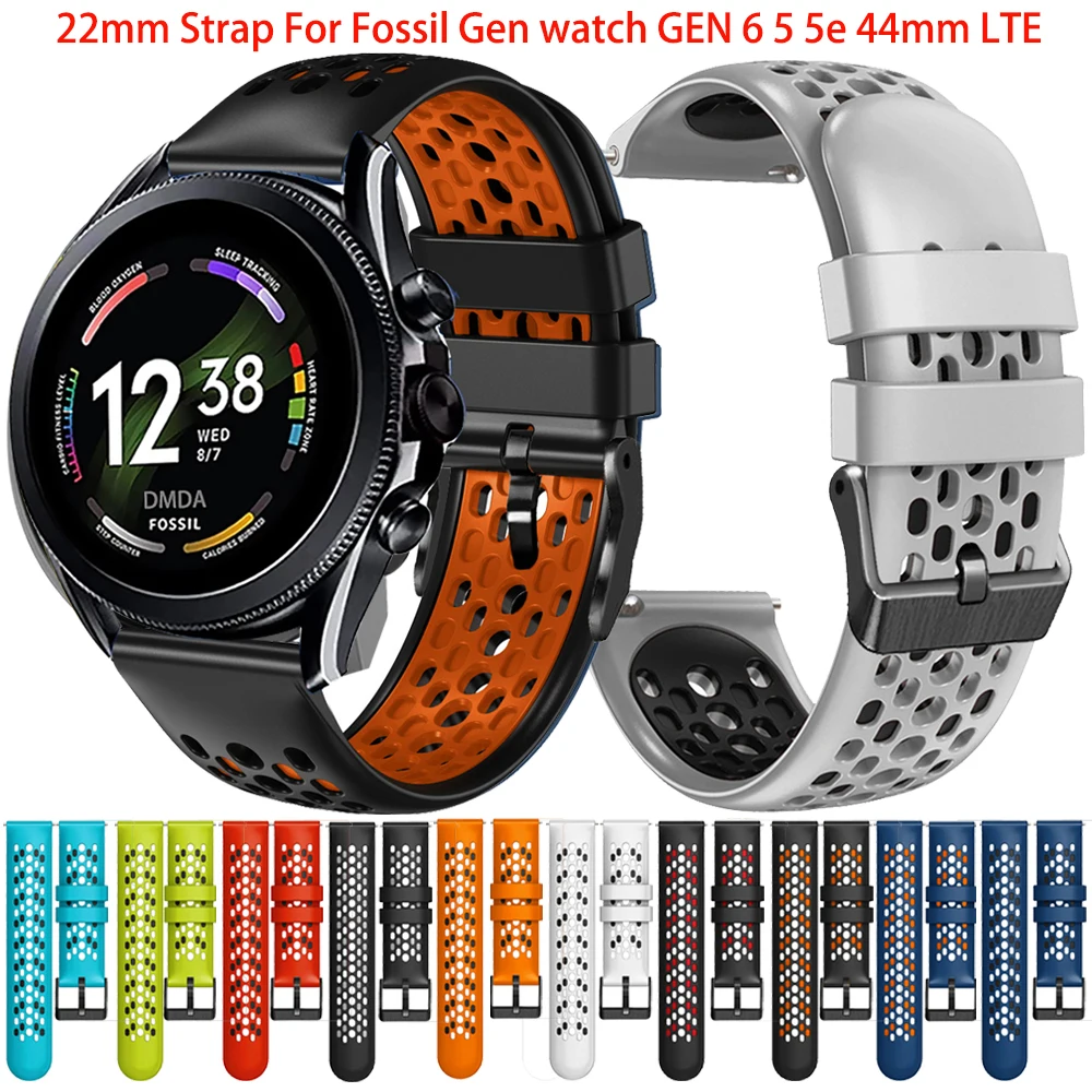 Cinturino Dell'Orologio Per Fossil Gen 6 44Mm Gen6 Cinturino Di Ricambio In Silicone Per Fossil Gen 5E 44Mm/Gen 5 Lte 45Mm Cinturino Cinturino Cinturi