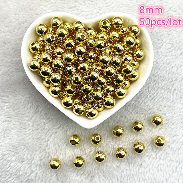 6mm--10mm Color Mixing Round Charms Acrylic Beads Loose Spacer Beads for Jewelry Makeing DIY Handmade Bracelet Accessories