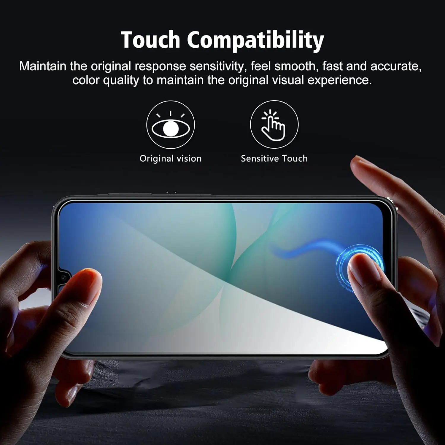 Anti-Spy Tempered Glass Privacy Screen Protector for Smartphones (1-4 Pack)