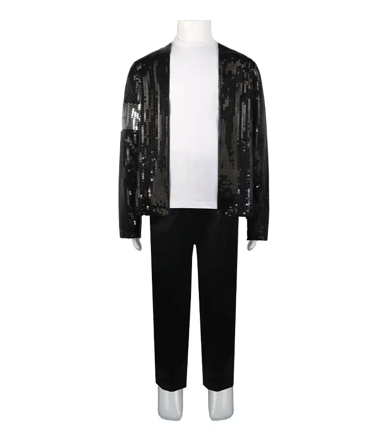 Michael Jackson Cosplay Costume Dance Imitation Stage Children's Adult Halloween Carnival Party 80s 90s Hip Hop Stage Out Cosshe
