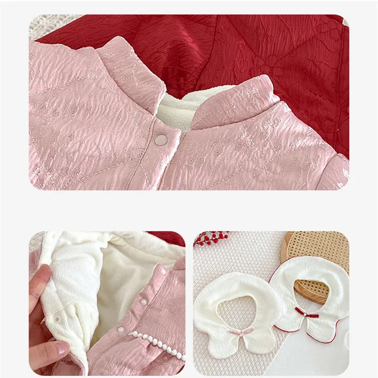 Baby Warm Neujahr Weihnachten Strampler 0-2 Jahre alt Koreanische Kinderkleidung Winter Body Kleinkind Mädchen Schatz Outwear – Detail 2