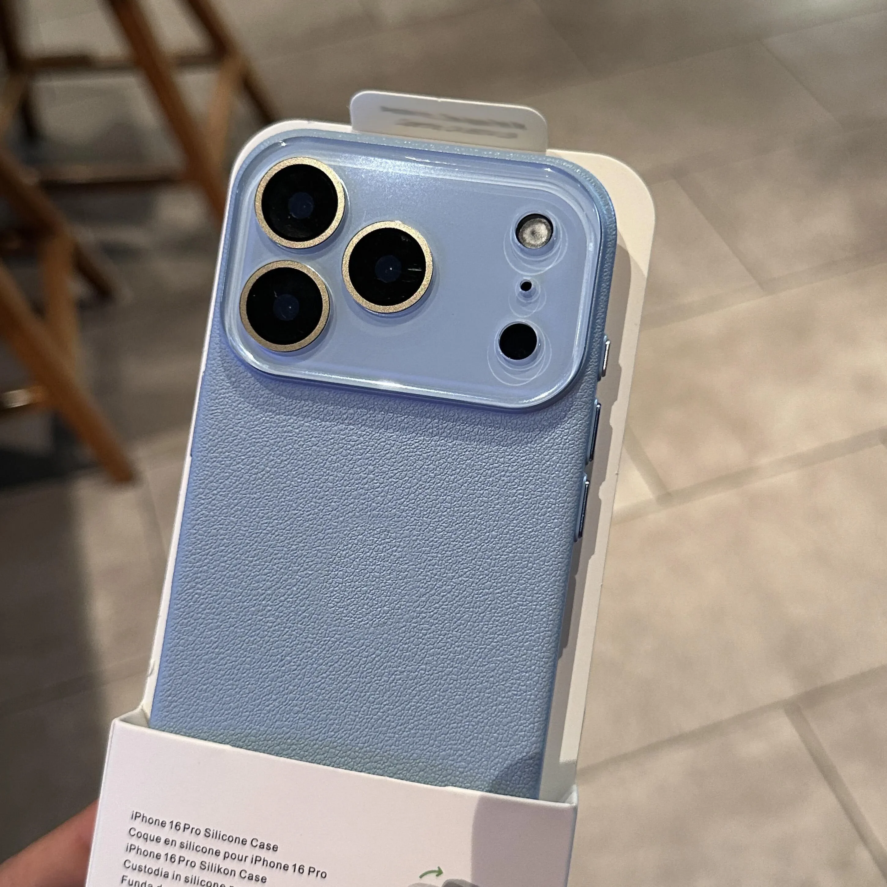 Elegant Leather Texture Silicone Case with Glass Camera Lens Protection - Shockproof Cover