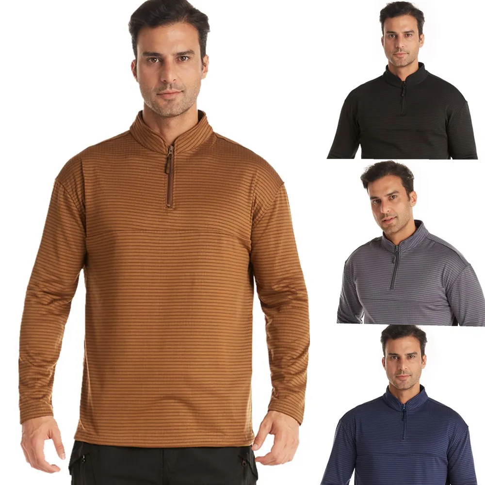 

New Checkered Tactical Training Thermal Underwear Outdoor Sports Cycling Clothes Men's Bottoming Shirt