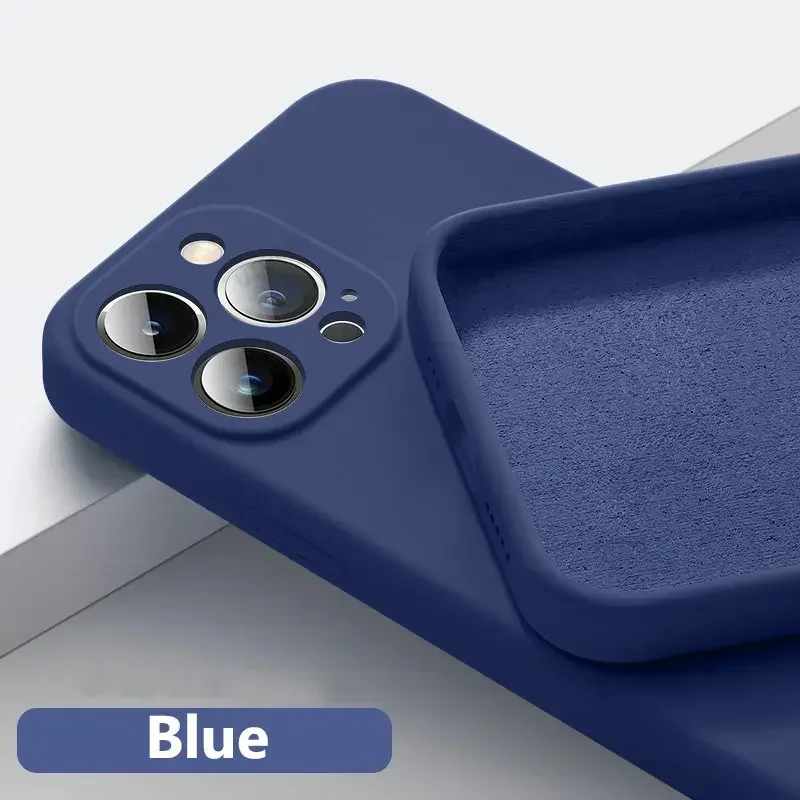 thumbnail image 1 of UTOPER Funda de silicona líquida para iPhone 16 15 14 11 13 12 Pro Max 16 Plus Protección de lente Funda trasera suave a prueba de golpes, 1 of 5