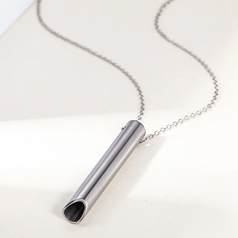 Stainless Steel Mindfulness Breathing Necklace for Anxiety and Stress Relief