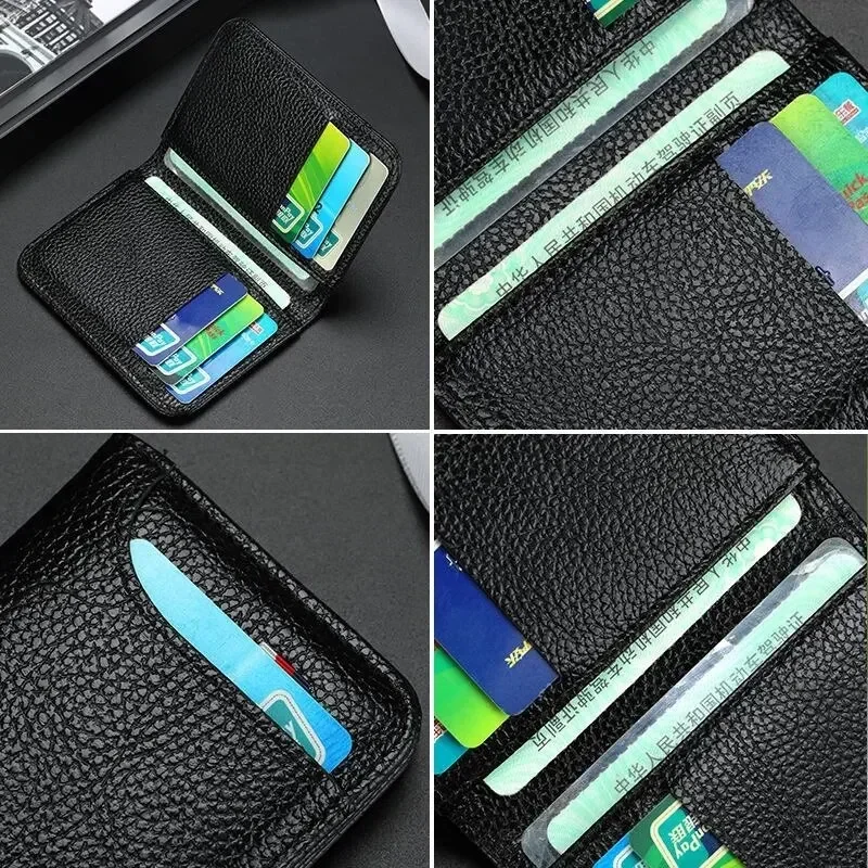 Portable Men's PU Leather Mini Wallet ID Credit Card Wallet Purse Card Holders Thin Small Short Wallets