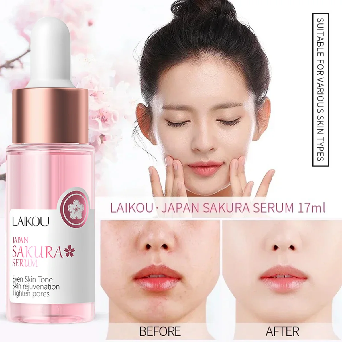 Cherry Blossom Cream Facial Essence With Cherry Blossom Extract Sakura Facial Essence For Facial Firming Moisturizer Hydrating 3