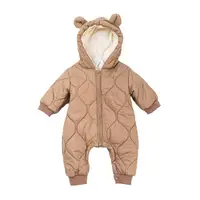 Newborn Baby Romper Winter Thicken Cotton Jumpsuit Infant Onesie Fleece Lining Hooded Rompers for Boy Girl Clothes Kids Outfit 1