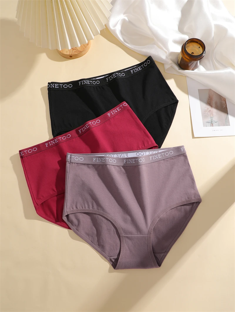 FINETOO 5PCS/Set Cotton High Waist Panties Women's Seamless Breathable Underwear Sexy Stretchy Comfort Briefs Lingerie S-XXL