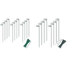 

HOT Plant Support Stakes, 15.7 Inch Plant Support Garden Stakes, Flower Stakes Support With 24 Pcs Twist Ties