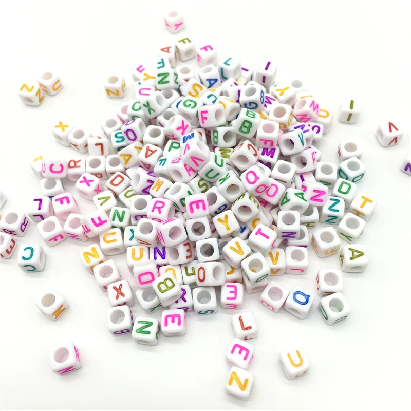 100pcs 7mm Letter Beads Pink Mix Oval Shape 26 Alphabet Charms DIY Beads For Bracelet Necklace Jewelry Making