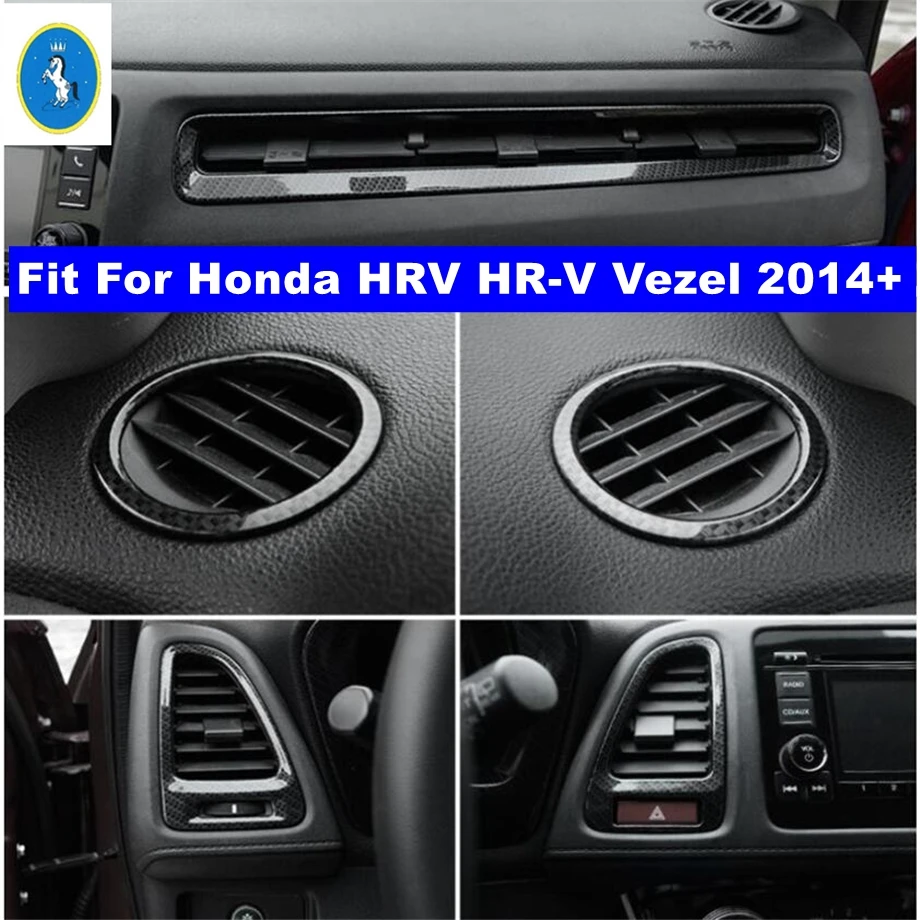 

Matte / Carbon Fiber Dashboard Air Condition AC Outlet Vent Cover Trim For Honda HRV HR-V Vezel 2014 - 2020 Interior Accessories