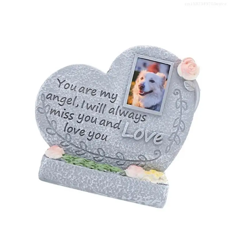 Weatherproof Resin Pet Grave Marker Memorial Tombstone for Pet Eternality Tributes F0T6