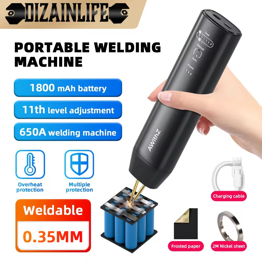 Battery Welders 11 Gears Spot Welder Adjustable Mini Portable Handheld Digital Display Automatic Manual Modes 18650 Battery