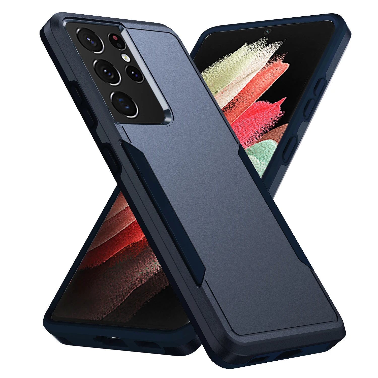 Enhanced Dual-Layer Shockproof TPU/PC Phone Case with Fashionable Armor Shell Design