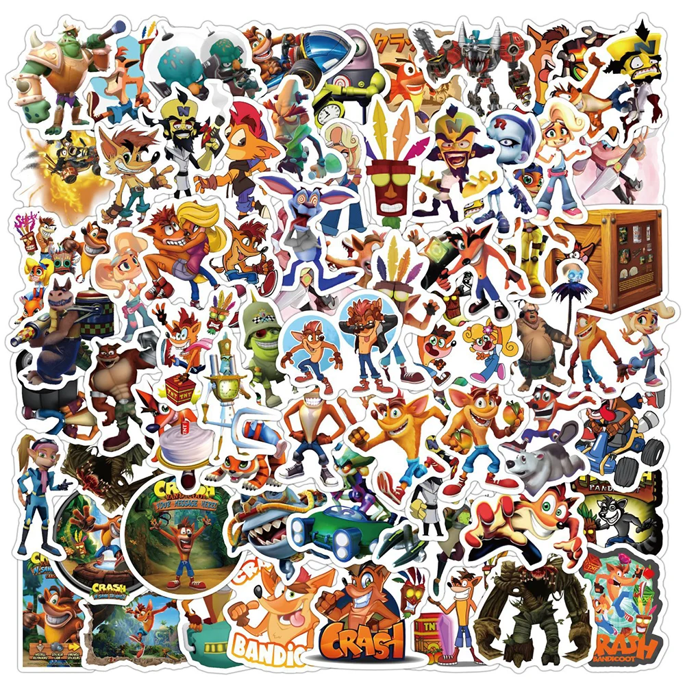 10/30/60PCS Crash Bandicoot Cartoon Aufkleber Lustige Spiel Aufkleber Graffiti Aufkleber DIY Laptop Telefon Gitarre Auto fahrrad Skateboard Spielzeug