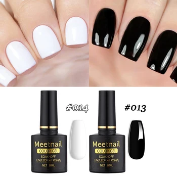 2 pezzi set di smalti gel per unghie bianco nero 8 ml semi permanente Soak Off UV LED vernice strumenti per manicure design fai da te fascino manicure lacca 1