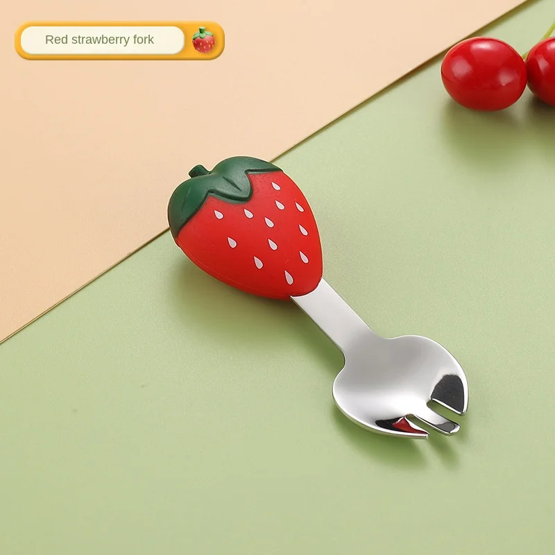 Baby Safe Silicone Dining Plate Suction Strawberry Children Dishes Feeding Toddler Training Tableware Cartoon Kids Plate Set