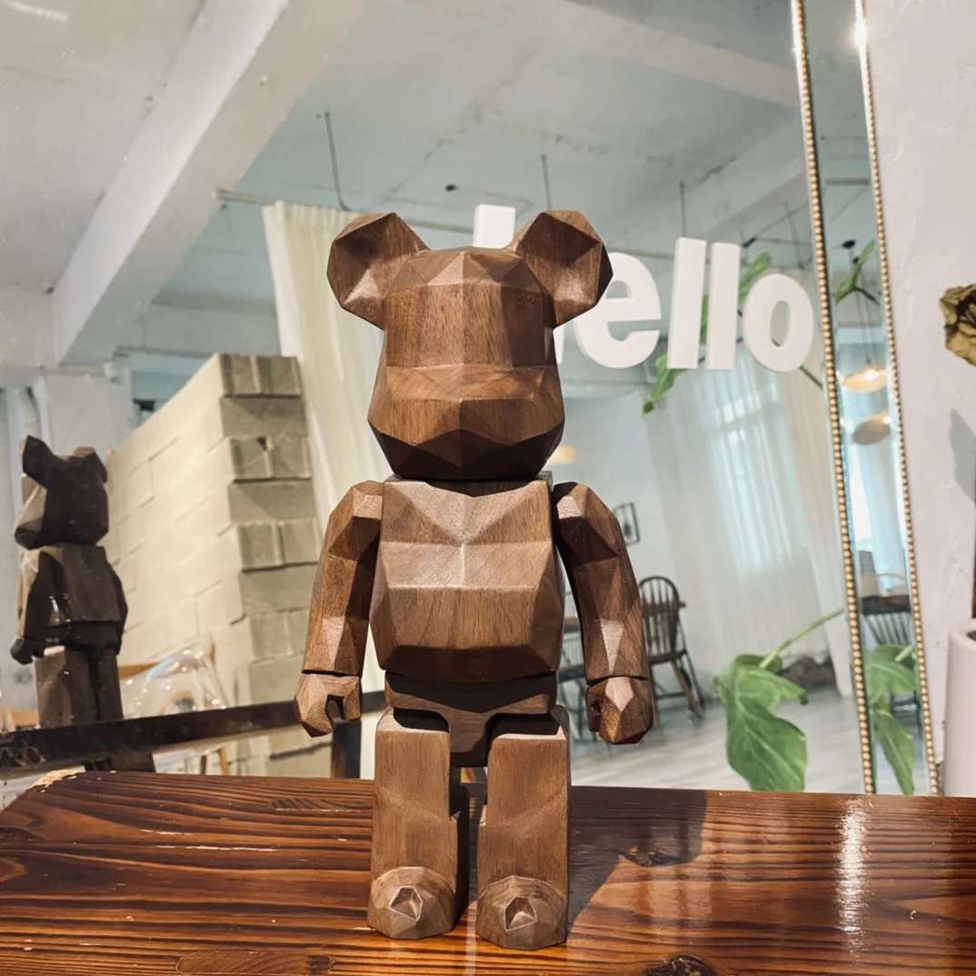 

Bearbrick 400% ореховый ромб высотой 28 см, настольное художественное украшение, изысканная деревянная упаковочная коробка, Настольная Коллекционная кукла