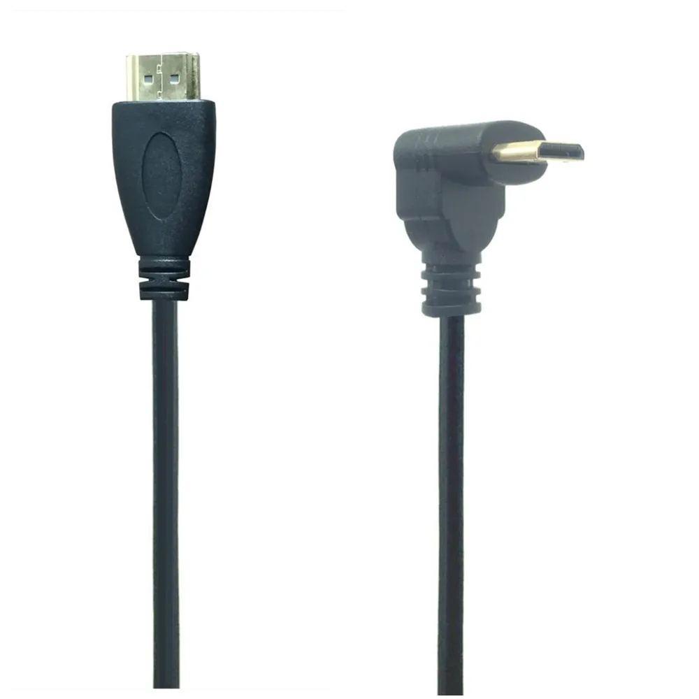 카메라 모니터 프로젝터 노트북 TV용 미니 HDTV 케이블, 90 도 왼쪽 오른쪽 각도, C 타입에서 A 타입, 0.5m, 50 개/로트
