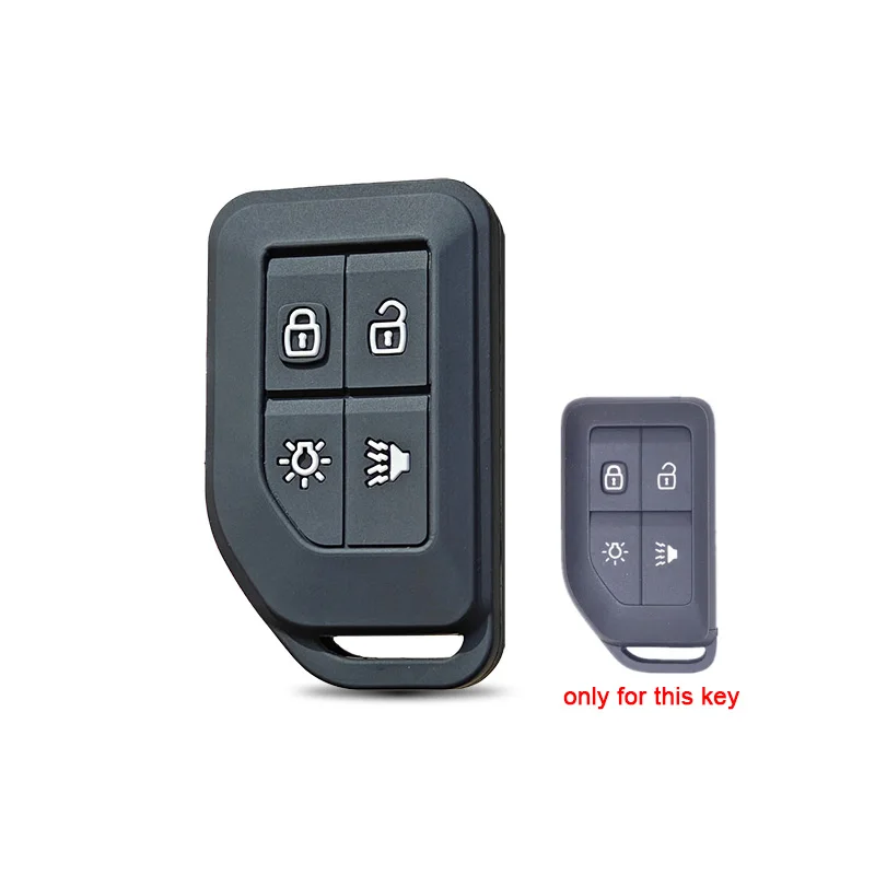 Key Case Cover Soft Rubber silicone remote key cover shell car chain key case for volvo fh16 rc FM EVRO 6 fh truck accessories semi 4 buttons