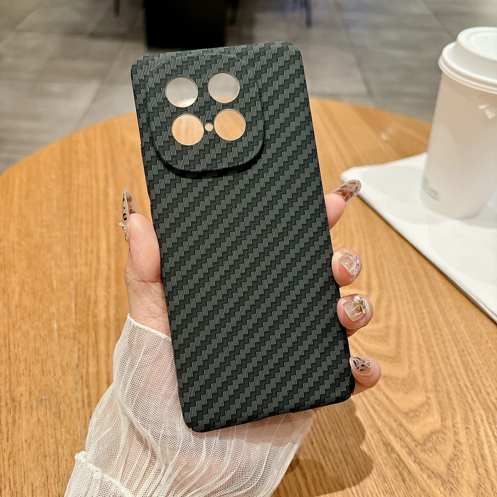 Slim Carbon Fiber Pattern PC Hard Phone Case with Camera Protection Cover
