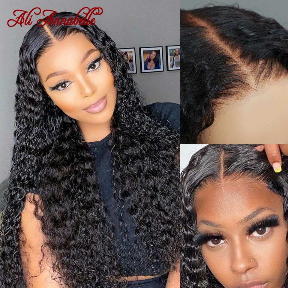 Glueless Wigs Human Hair Pre Bleached Knots 6x4 Pre Cut Lace Natural Hairline Curly Hair Glueless Wig Ready to Wear And Go Wig