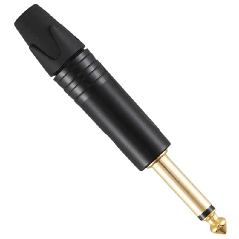

Gold Plating 100Pcs Plug Mono Professional 2 Pole 6.35 Mm 6.5Mm Stereo Jack Plug For Neutrik 6.35Mm Jack Black