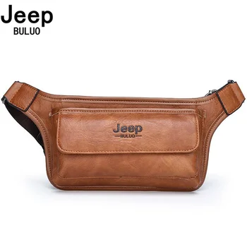 JEEPBULUO-남성 허리 가방 팩, 캐주얼 기능성 돈 전화 벨트 가방, 남성 유니섹스 슬링 가방, 벨트 가죽 엉덩이 가방, 가슴