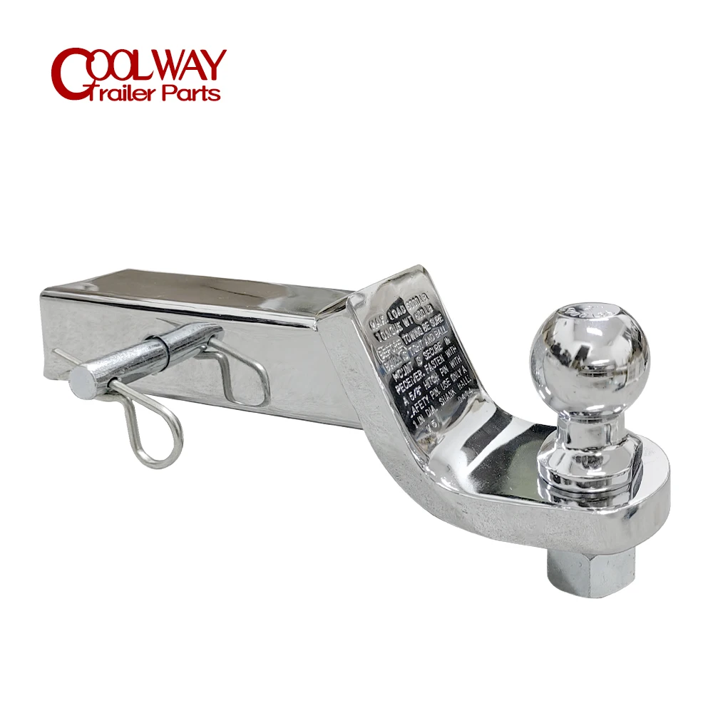 Chromed 2 Inch Towbar Tongue Ball Mount With Towball And Hitch Pin RV Parts Car Camper Accessories Caravan Components