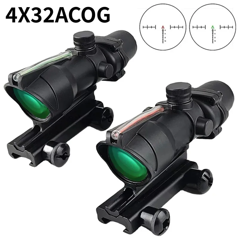 

Tactical ACOG 4X32 Scopes Fiber Reflex Sight Crossbow Short Tactics Riflescope Shooting Training Hunting Air Rifle Optics Scope