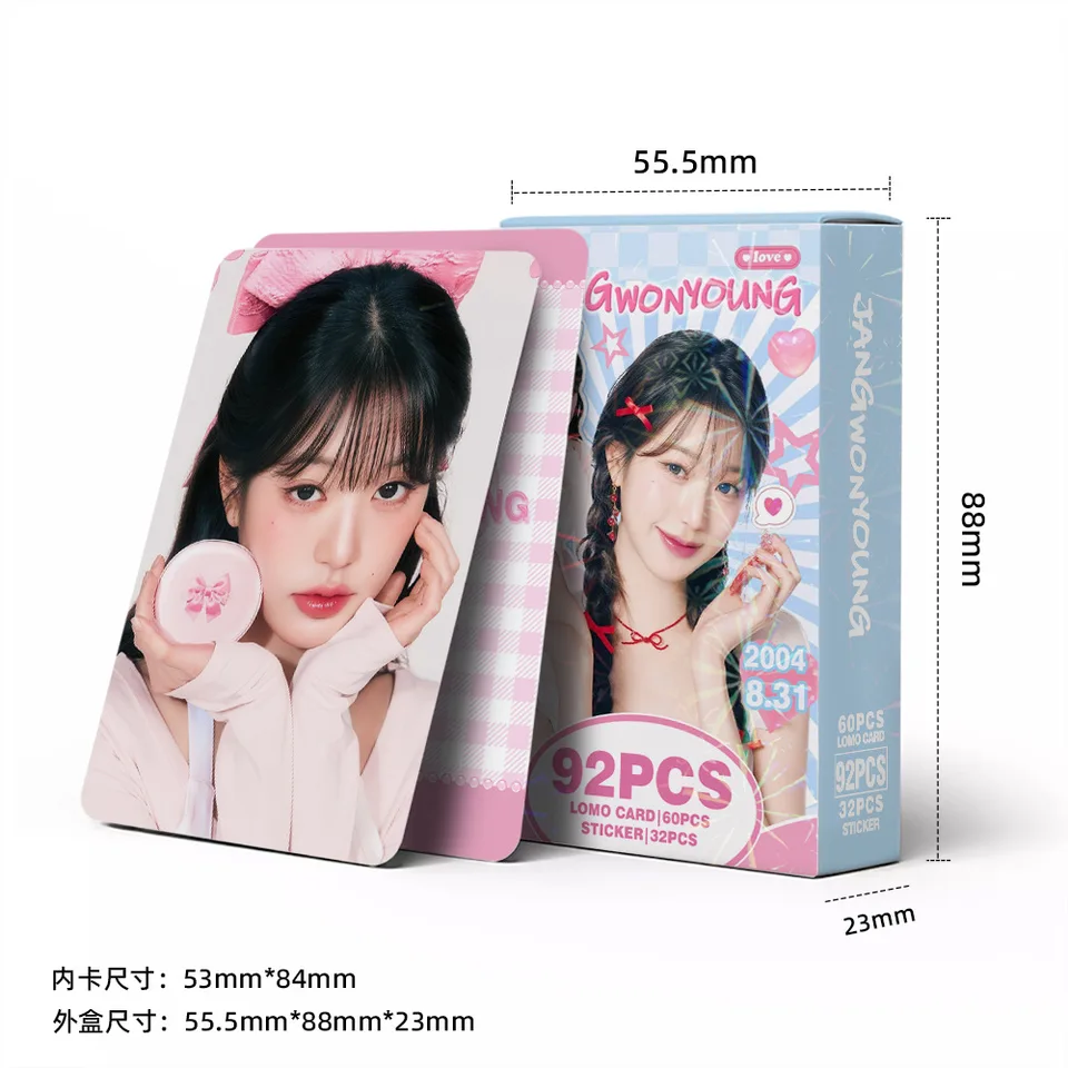 92pcs Kpop Jang Wonyoung Lomo Cards and Stickers IVE Single Member
